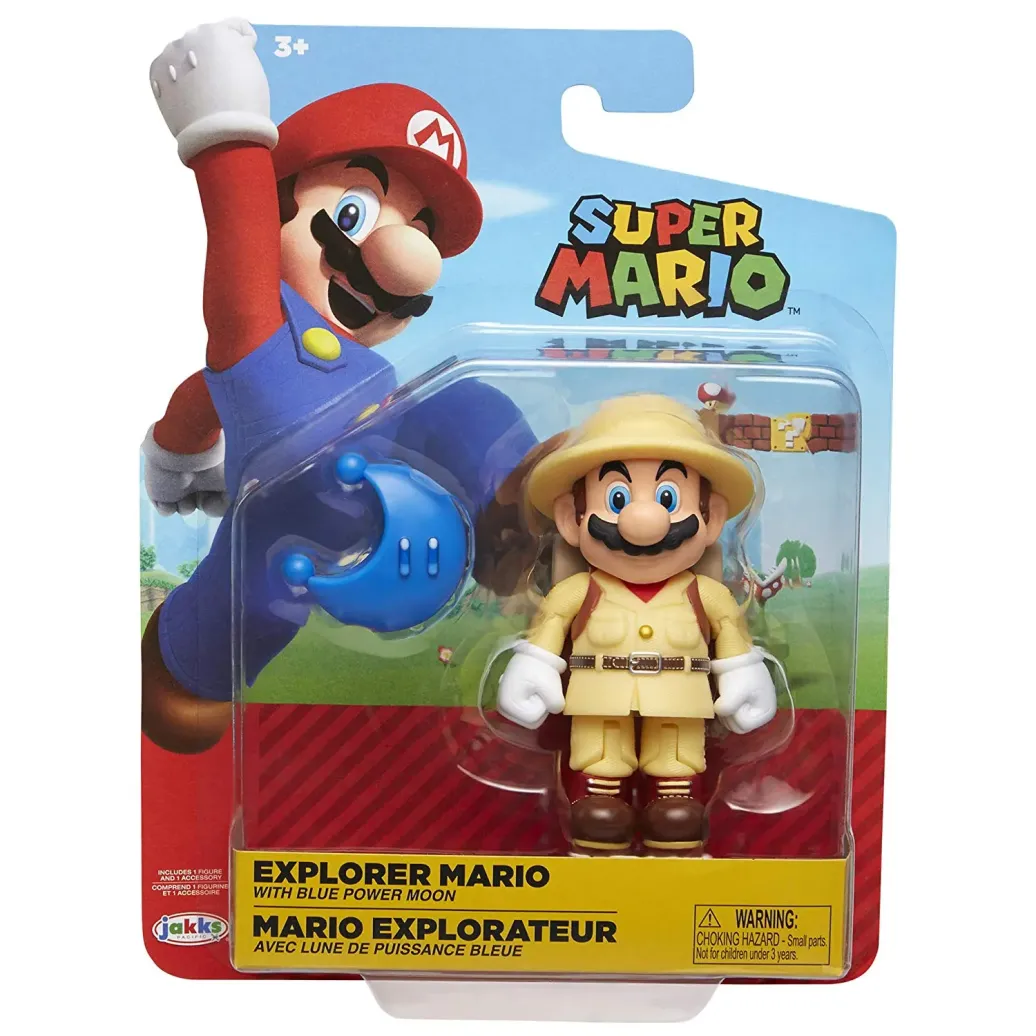 Super Mario Abenteurer Mario mit Mond Actionfigur 10 cm