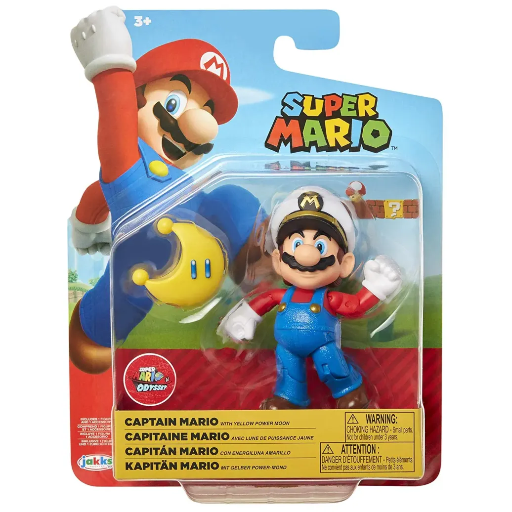 Super Mario Kapitän Mario mit Mond Actionfigur 10 cm