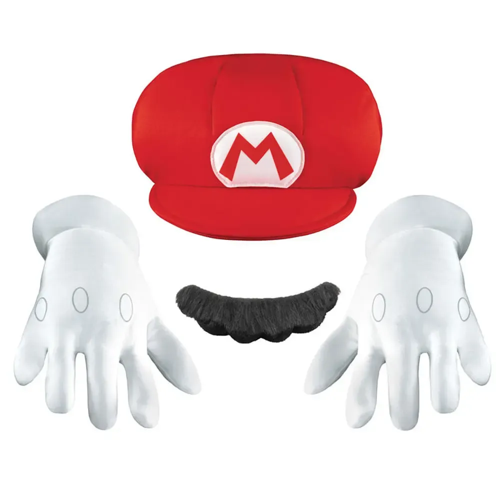 Nintendo Super Mario Kostüm Set Mütze Handschuhe für Kinder