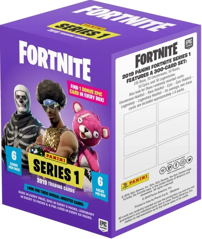 Fortnite Sammelkarten Blaster Box - 6 Booster und Epic Karte