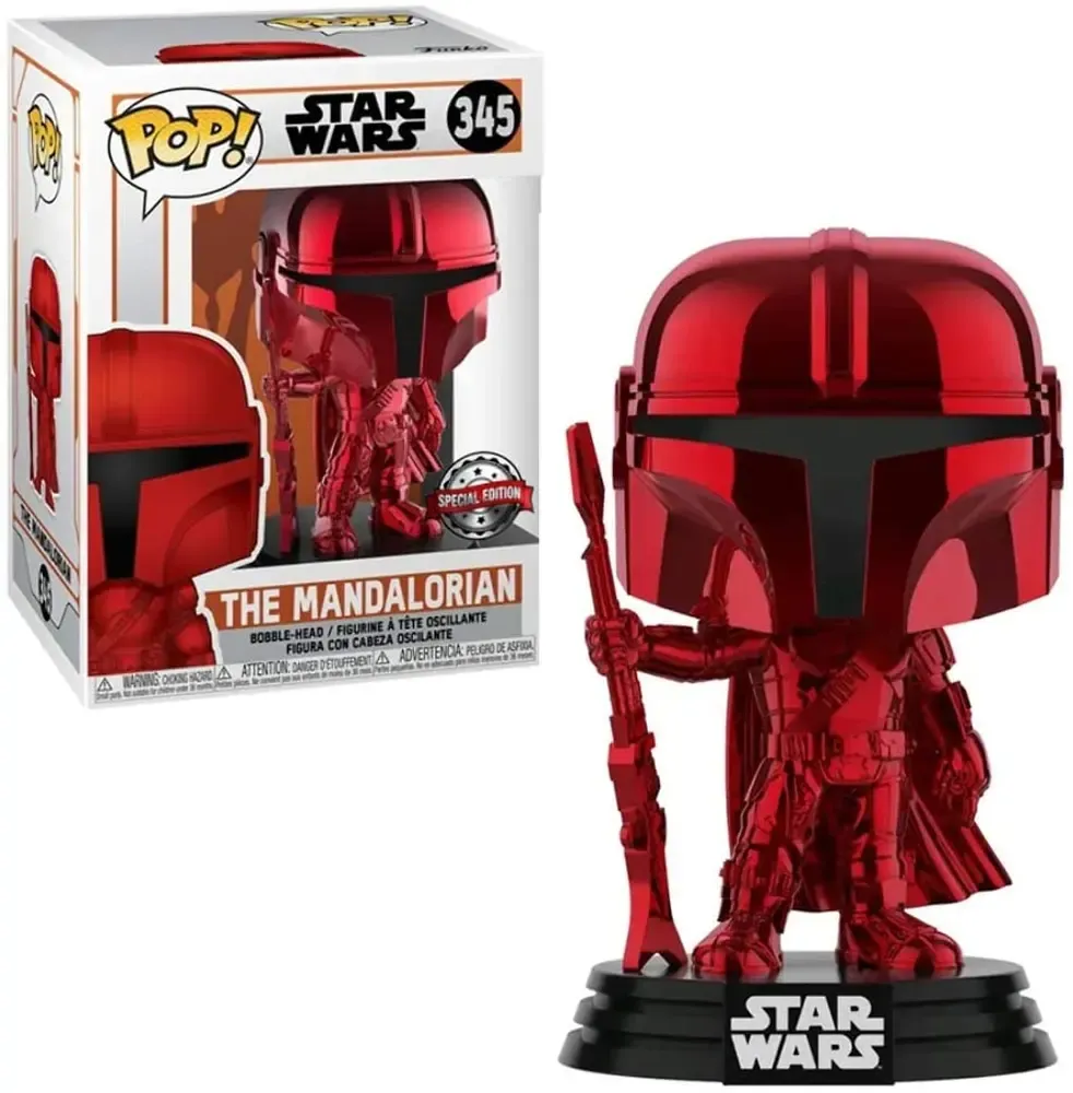 Star Wars The Mandalorian Red Chrome POP! Figur 9 cm