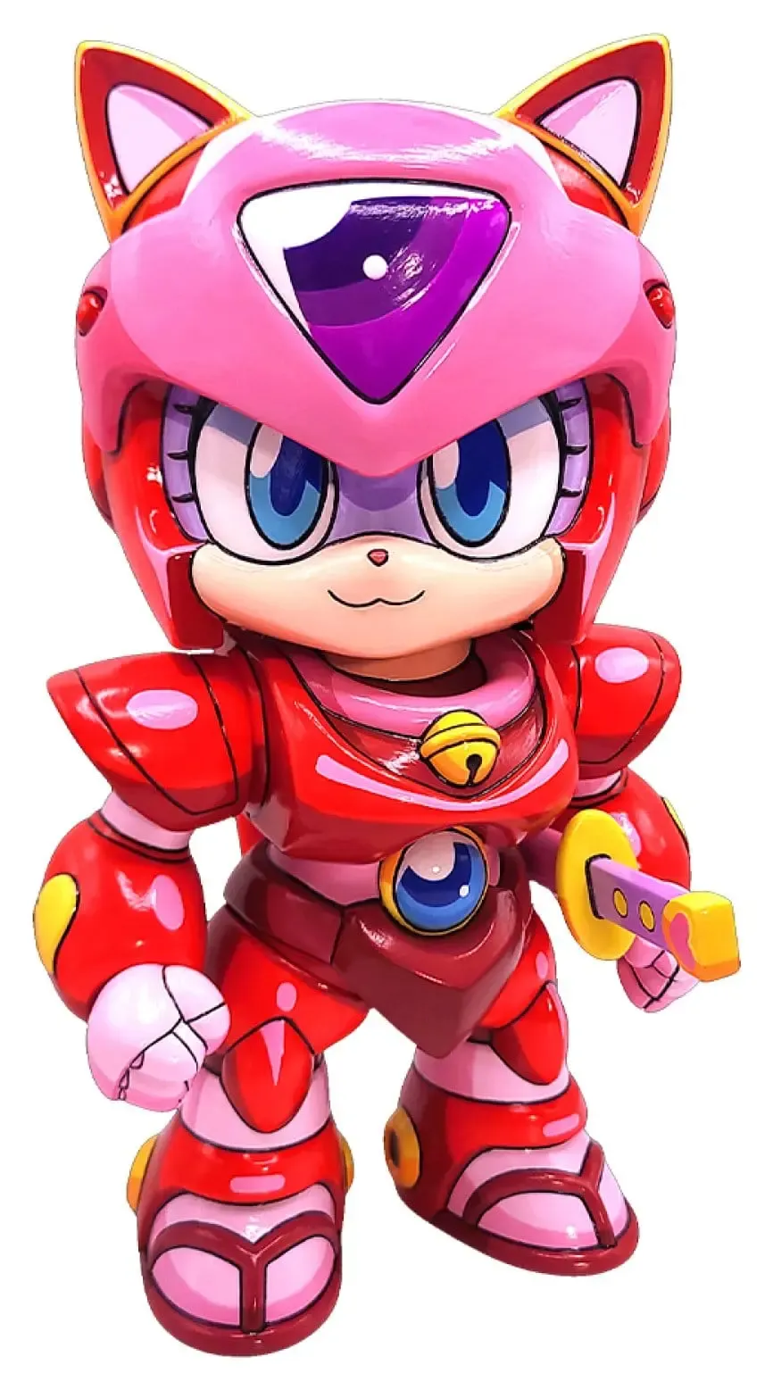 Samurai Pizza Cats Sofubi Addict Vinyl-Figur Pururun (2nd Color Special Edition) 21 cm