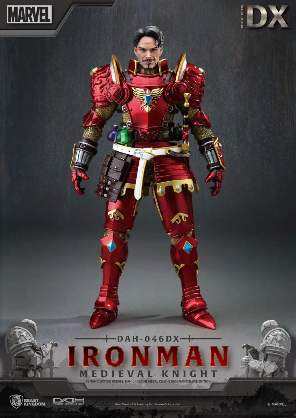 Marvel Dynamic 8ction Heroes Actionfigur 1/9 Medieval Knight Iron Man Deluxe Version 20 cm