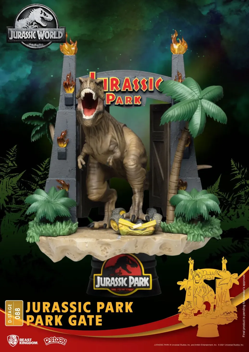 Jurassic Park Park Gate D-Stage Diorama Statue 15 cm