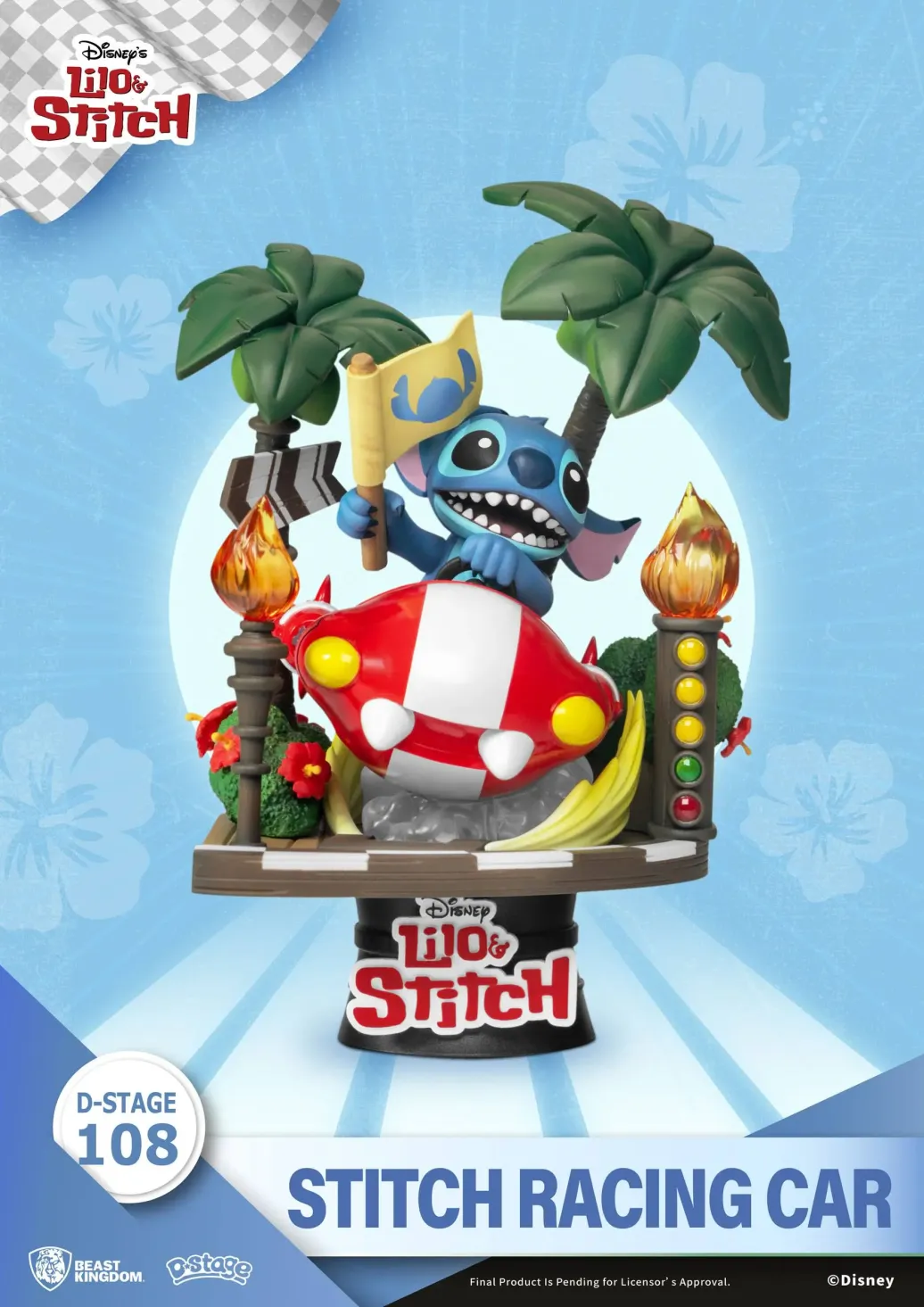 Lilo & Stitch D-Stage PVC Diorama Stitch Racing Car Closed Box Version 15 cm