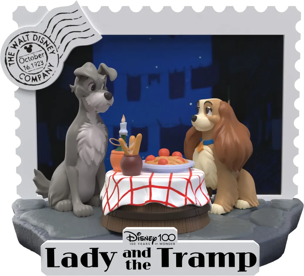 Disney 100th Anniversary D-Stage PVC Diorama Lady And The Tramp 12 cm