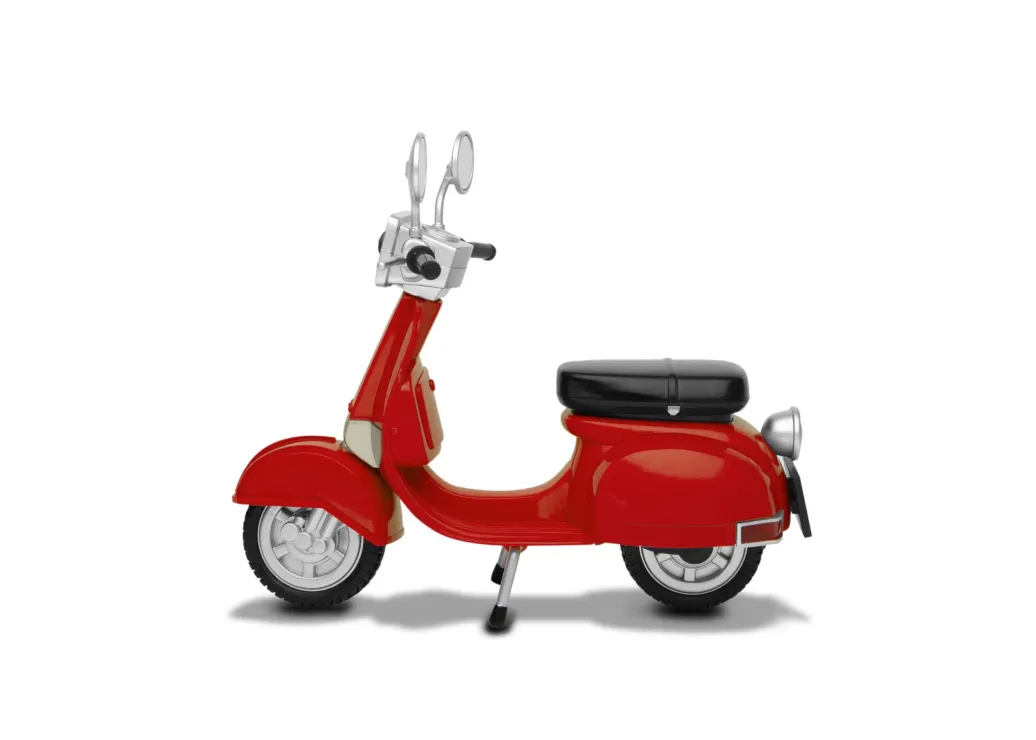 Egg Attack Action Fahrzeug mit Leuchtfunktion Motorbike Classic Style Red Version 12 cm