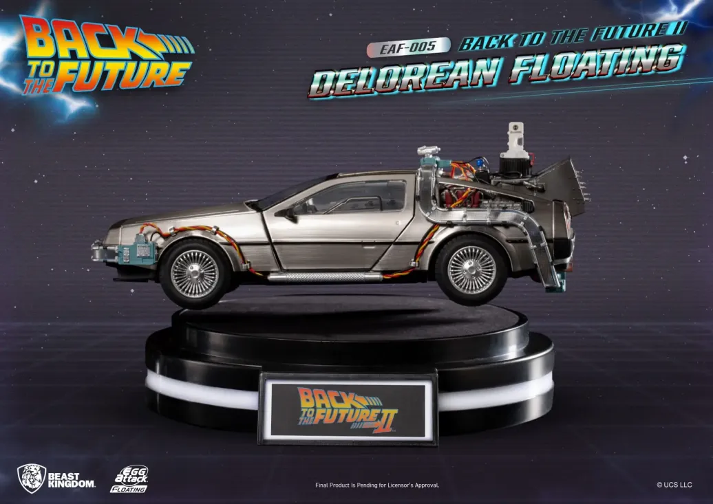Back to the Future II DeLorean Egg Attack Floating Statue 20 cm Standard Version