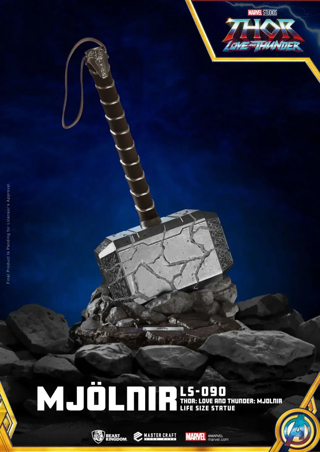 Thor: Love and Thunder Mjolnir Hammer Life-Size Statue 53 cm