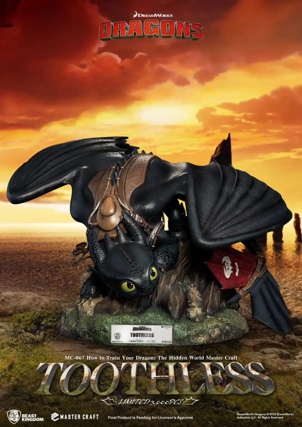 Drachenzähmen leicht gemacht Master Craft Statue Toothless 24 cm