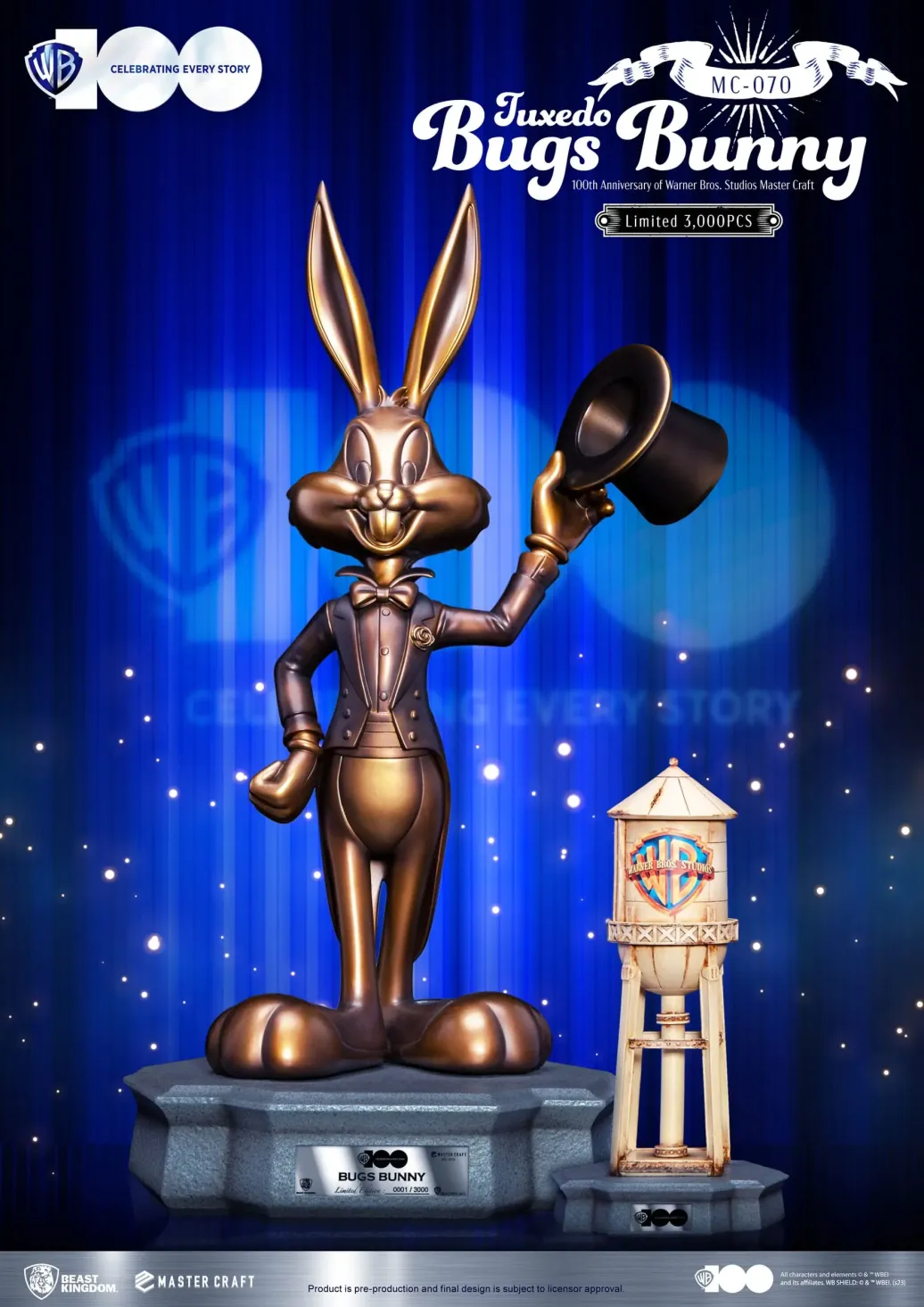 Looney Tunes 100th anniversary of Warner Bros. Studios Master Craft Statue Tuxedo Bugs Bunny 46 cm