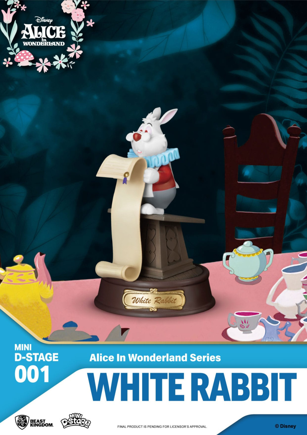 Alice im Wunderland Mini Diorama Stage PVC Statue White Rabbit 10 cm