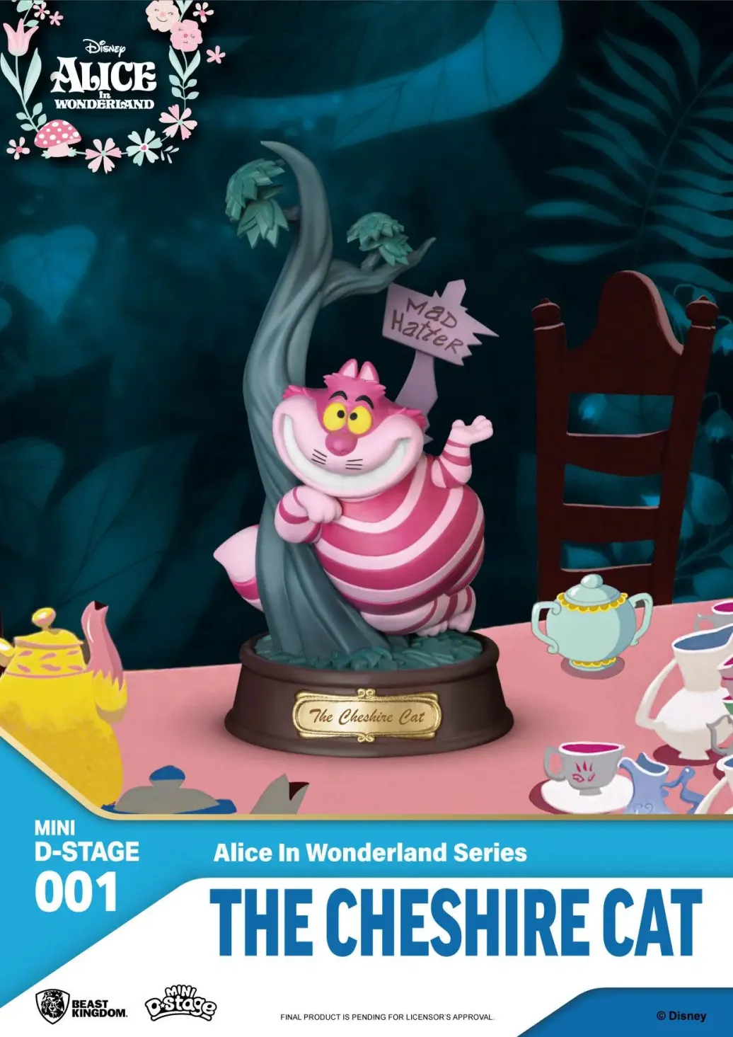 Alice im Wunderland Mini Diorama Stage PVC Statue The Cheshire Cat 10 cm