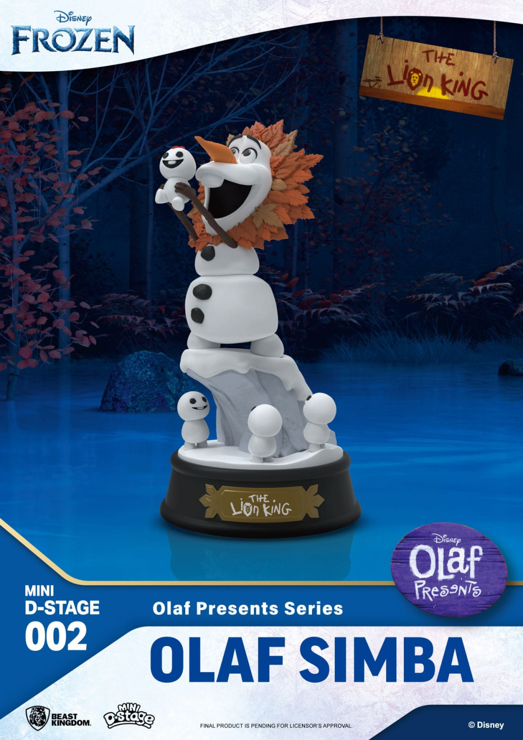 Die Eiskönigin Mini Diorama Stage PVC Statue Olaf Presents Olaf Simba 12 cm