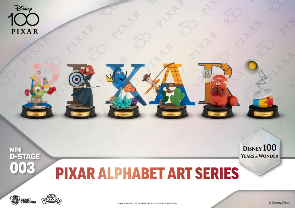 Disney Mini Diorama Stage Statuen 6-er Pack 100 Years of Wonder-Pixar Alphabet Art 10 cm