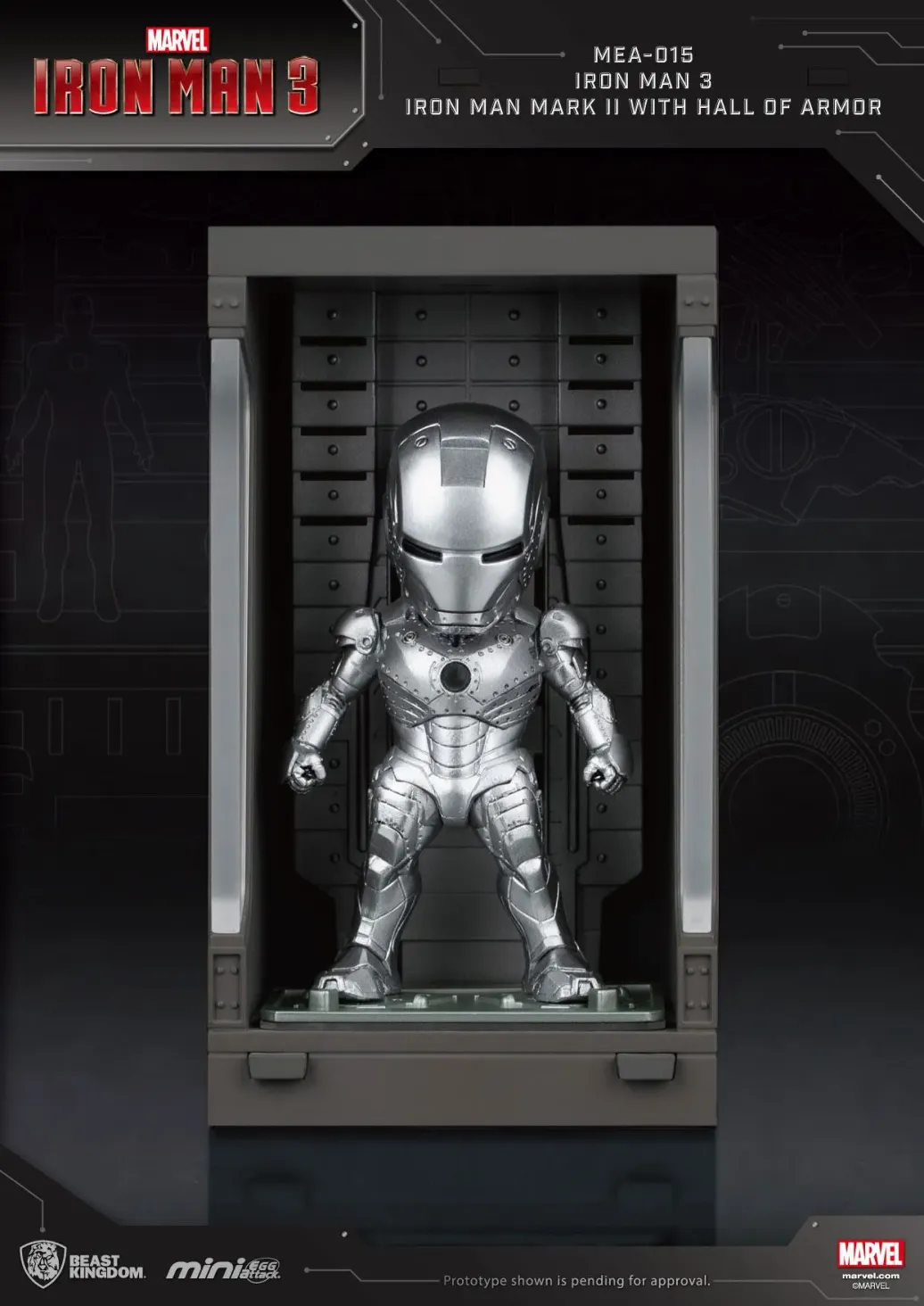 Iron Man 3 Mini Egg Attack Actionfigur Hall of Armor Iron Man Mark II 8 cm