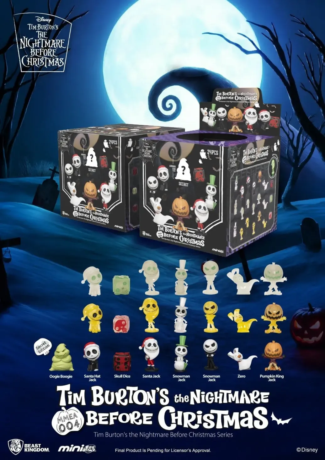 Nightmare Before Christmas Mini Mini Egg Attack Minifiguren Blind Box Sortiment (12) (Glow in the Dark)