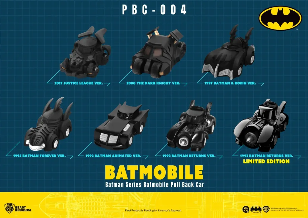 Batman Auto Batmobile Pull Back Car Series Rückzug-Autos Blind Box