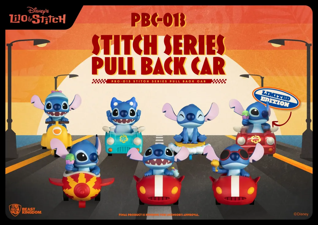 Lilo & Stitch Pull Back Car Series Rückzug-Autos Blind Box 6er-Pack
