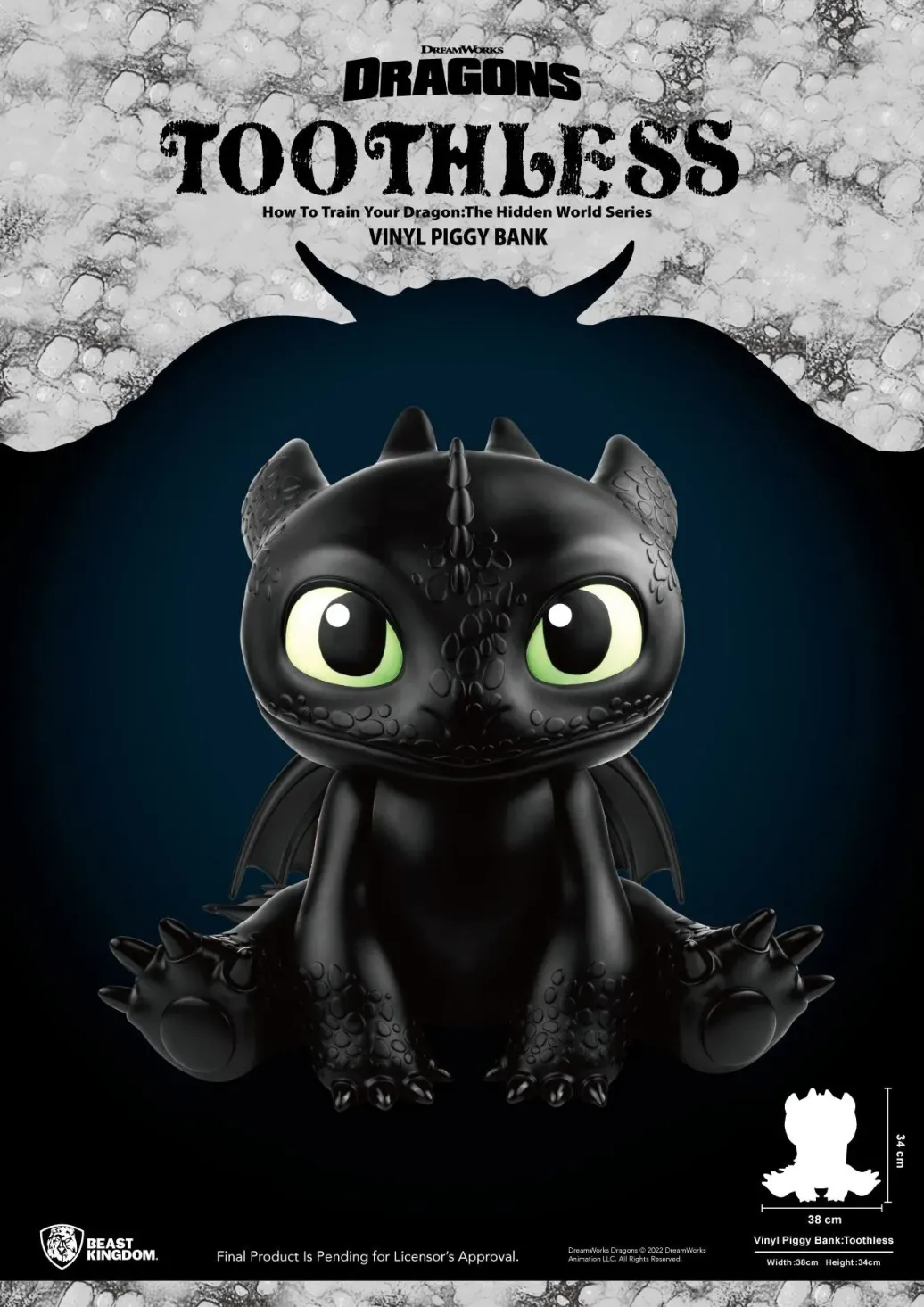 Drachenzähmen leicht gemacht Piggy Vinyl Spardose Toothless 34 cm