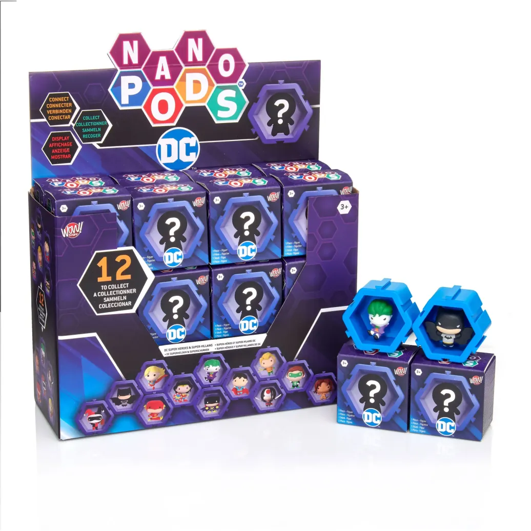 DC Comics Minifiguren NANO Wow! PODs in CDU Sortiment (24) 5 cm