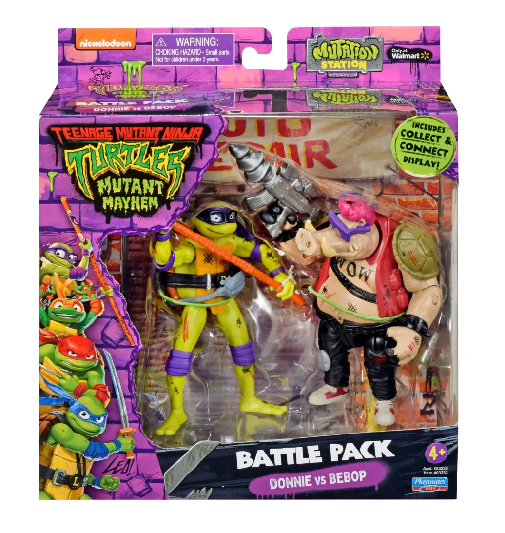Teenage Mutant Ninja Turtles Actionfiguren Donatello vs. Bebop 11 cm 