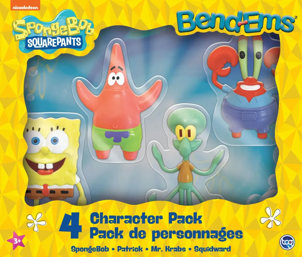 SpongeBob Schwammkopf Bend-Ems Actionfiguren 4er-Pack 15 cm