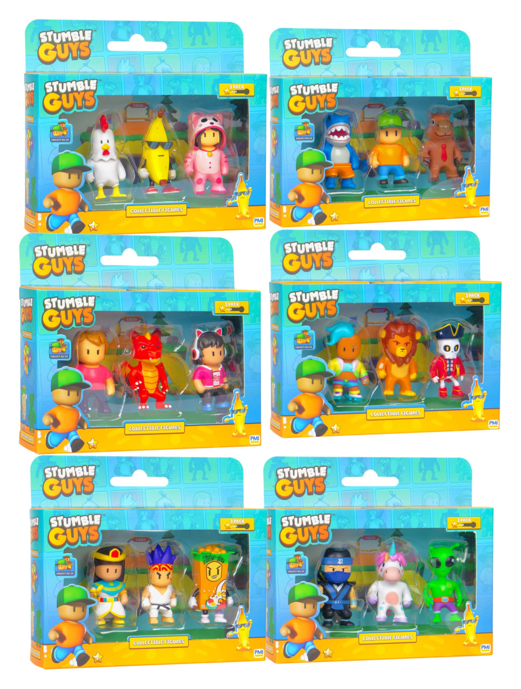 Stumble Guys Figuren 3 er Pack Display (24)