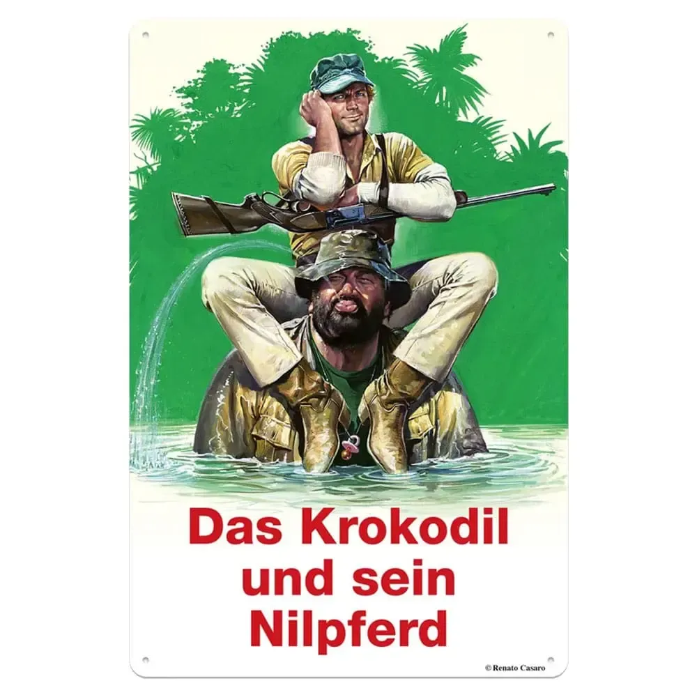 Bud Spencer & Terence Hill Blechschild Das Krokodil und sein Nilpferd 20 x 30 cm