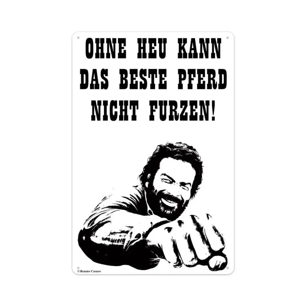 Bud Spencer Blechschild Pferd Faust 20 x 30 cm