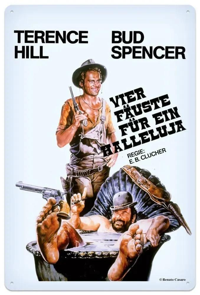 Bud Spencer & Terence Hill Blechschild Vier Fäuste für ein Halleluja 20 x 30 cm
