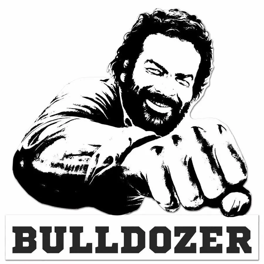 Bud Spencer 3D Blechschild Bulldozer black/white 45 x 45 cm