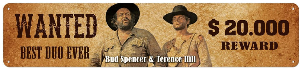 Bud Spencer & Terence Hill Blechschild Wanted 46 x 10 cm
