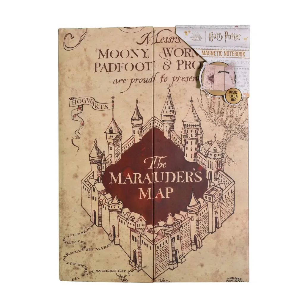 Harry Potter Magnetisches A5 Notizbuch Karte des Herumtreibers