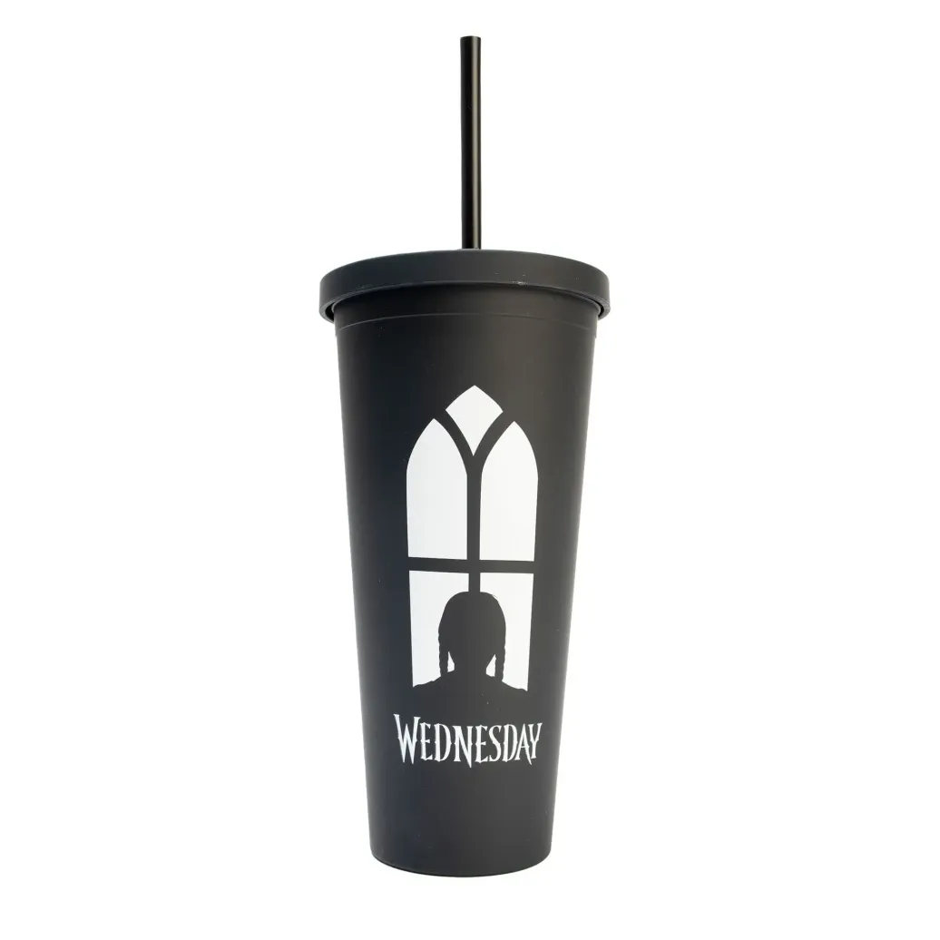 Wednesday Tumbler mit Trinkhalmen 485 ml