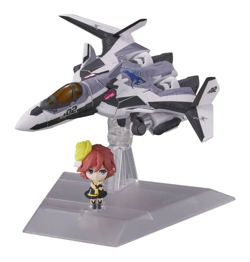 Macross Delta Tiny Session Fahrzeug mit Actionfigur VF-31F Siegfried (Messer Ihlefeld Use) with Kaname Buccaneer 10 cm