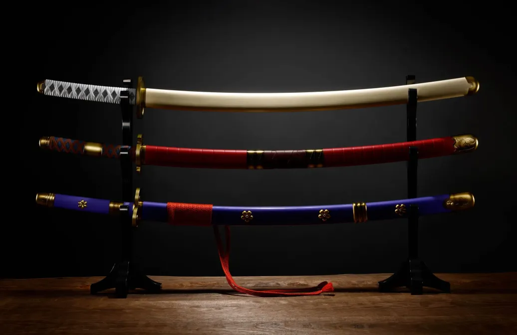 One Piece Proplica Repliken 1/1 Roronoa Zorro Three Sword Style Schwerter Set 95 cm