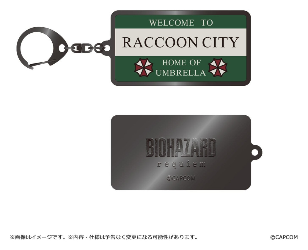 Resident Evil Requiem Metall-Schlüsselanhänger Raccoon City Welcome Sign