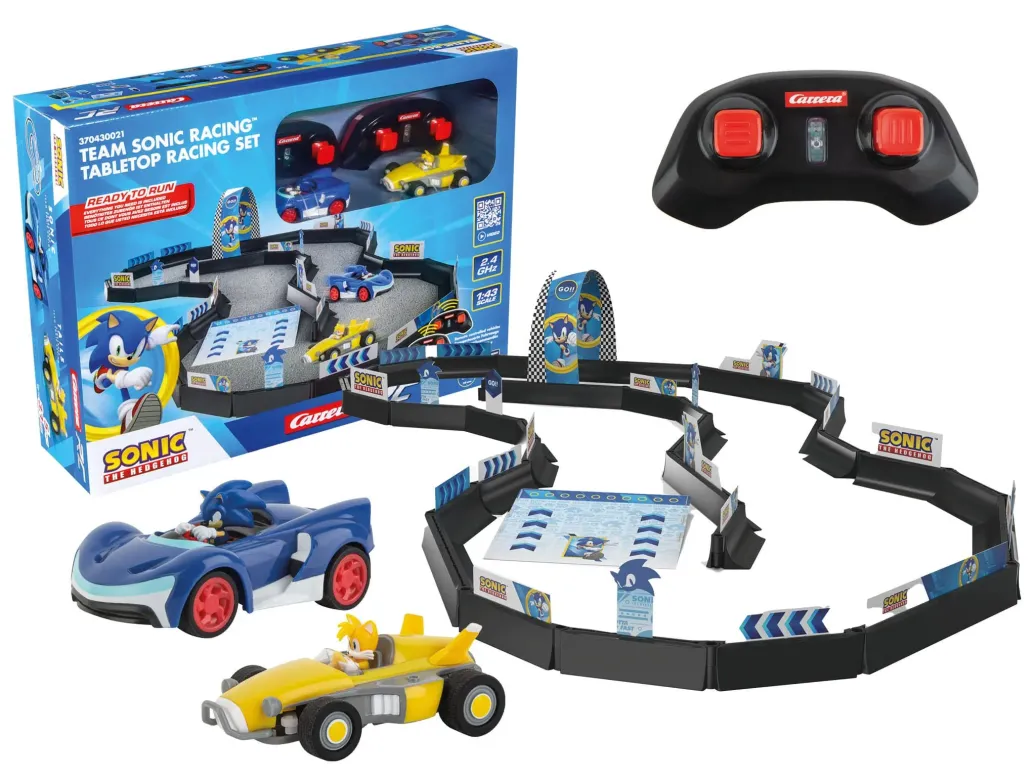 Sonic the Hedgehog RC Ferngesteuertes Auto 1/43 2,4GHz Tabletop Racing Set