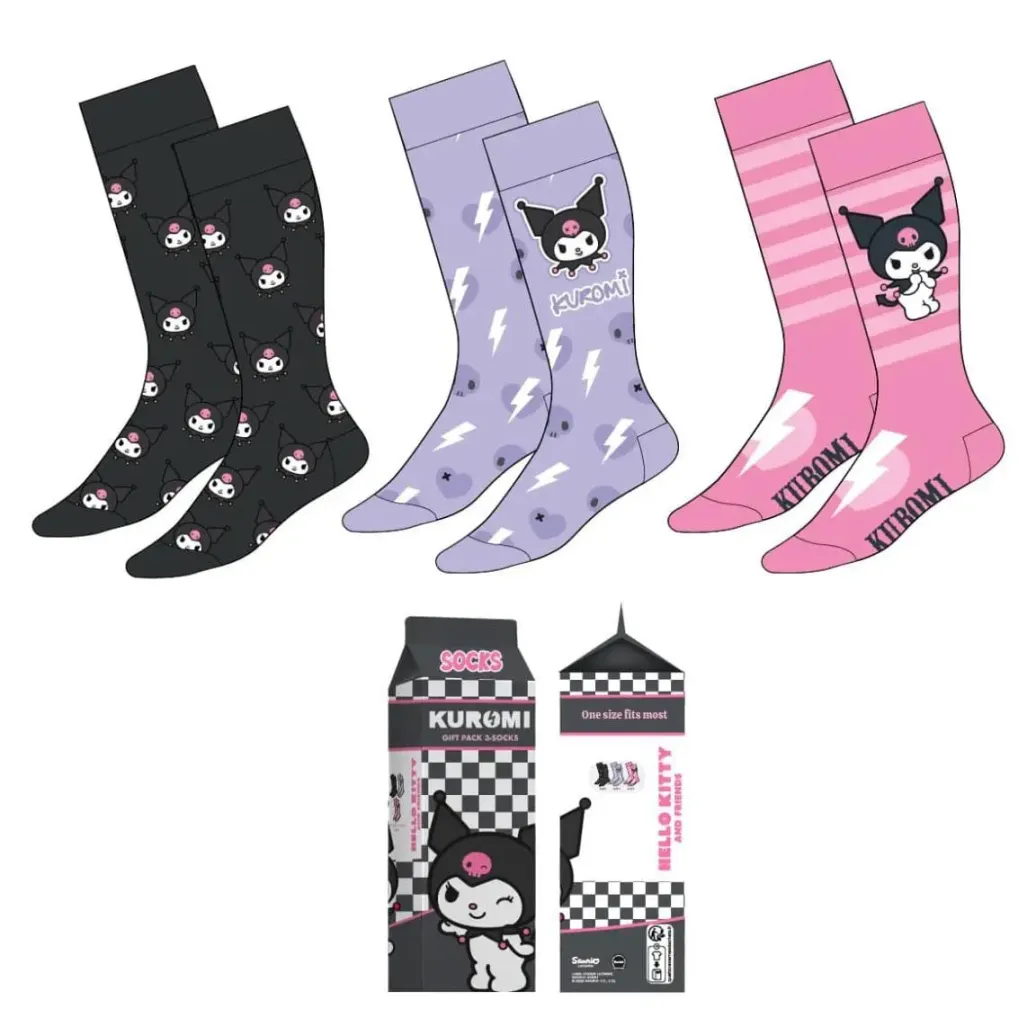 Sanrio Socken 3er-Pack Kuromi 36-43 