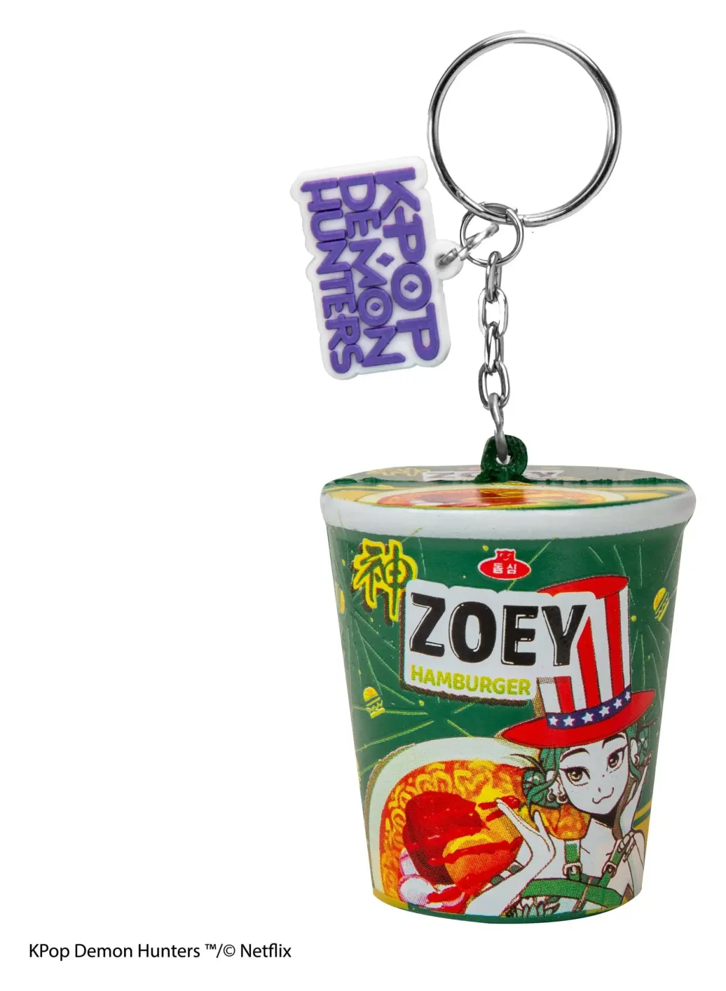 KPop Demon Hunters Squishy Schlüsselanhänger Zoey Hamburger Noodles