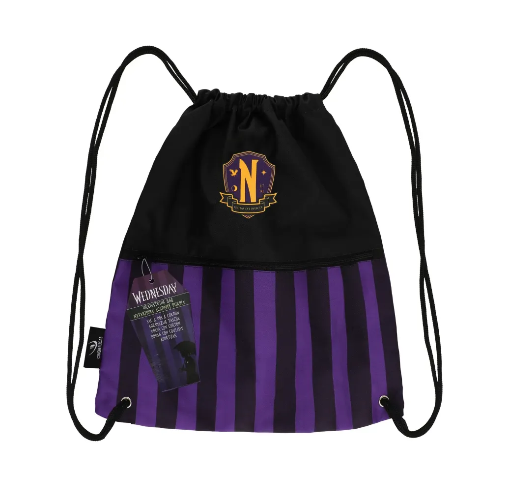 Wednesday Stoffbeutel Nevermore Academy Purple