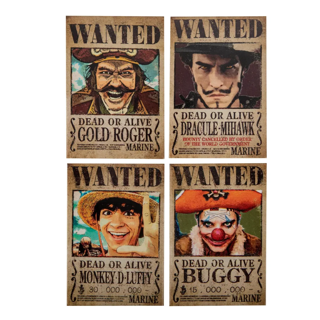 One Piece Magnet 4er-Pack Wanted