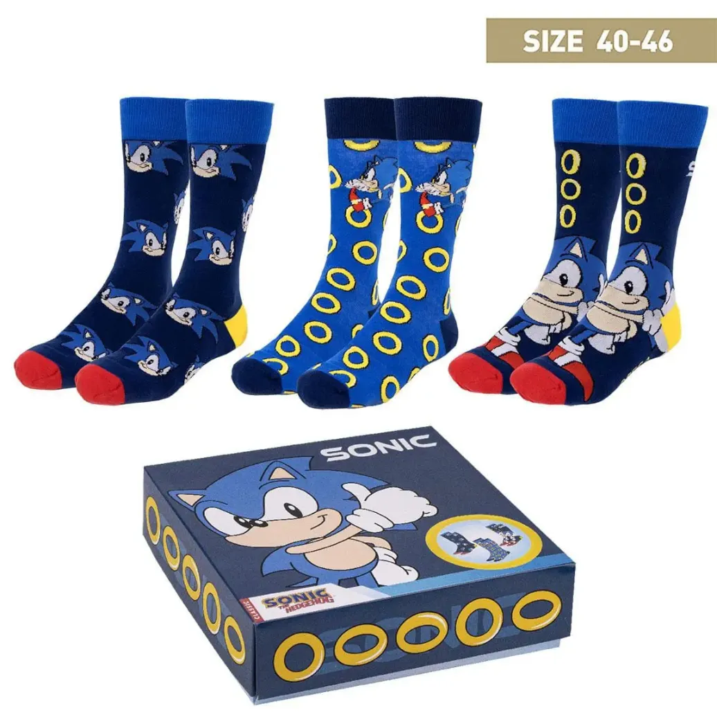 Sonic the Hedgehog Socken 3er-Pack Sonic 40-46