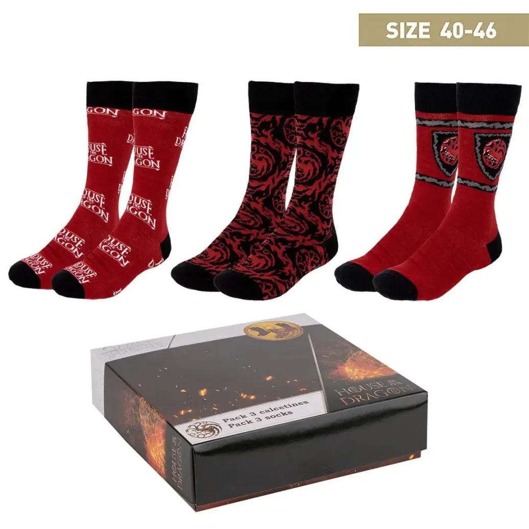 House of the Dragon Socken 3er-Pack 40-46