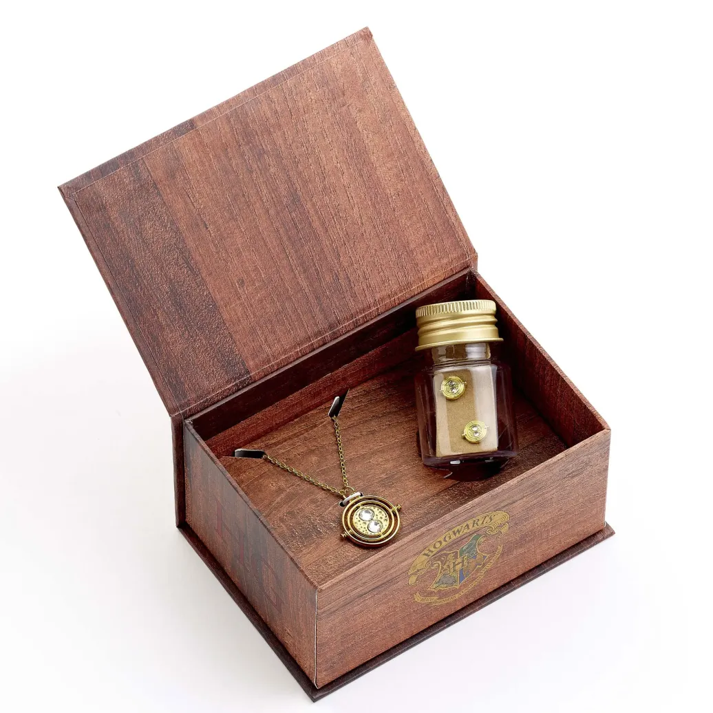 Harry Potter: Hermoine Potions Time Turner Halskette und Ohrringe Geschenkset (Goldfarben)