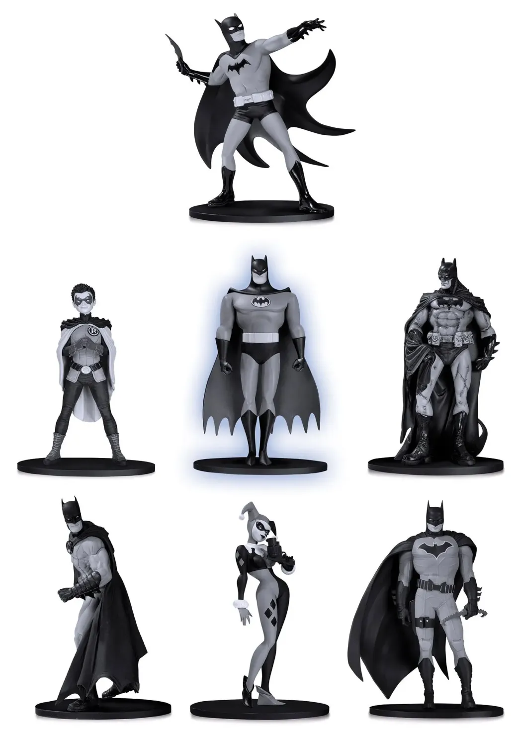 Batman 7er-Pack Box Set #2 Black & White PVC Minifiguren 10 cm