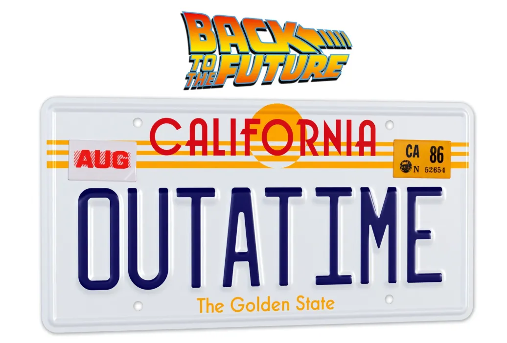 Zurück in die Zukunft DeLorean Nummernschild Outatime Replica