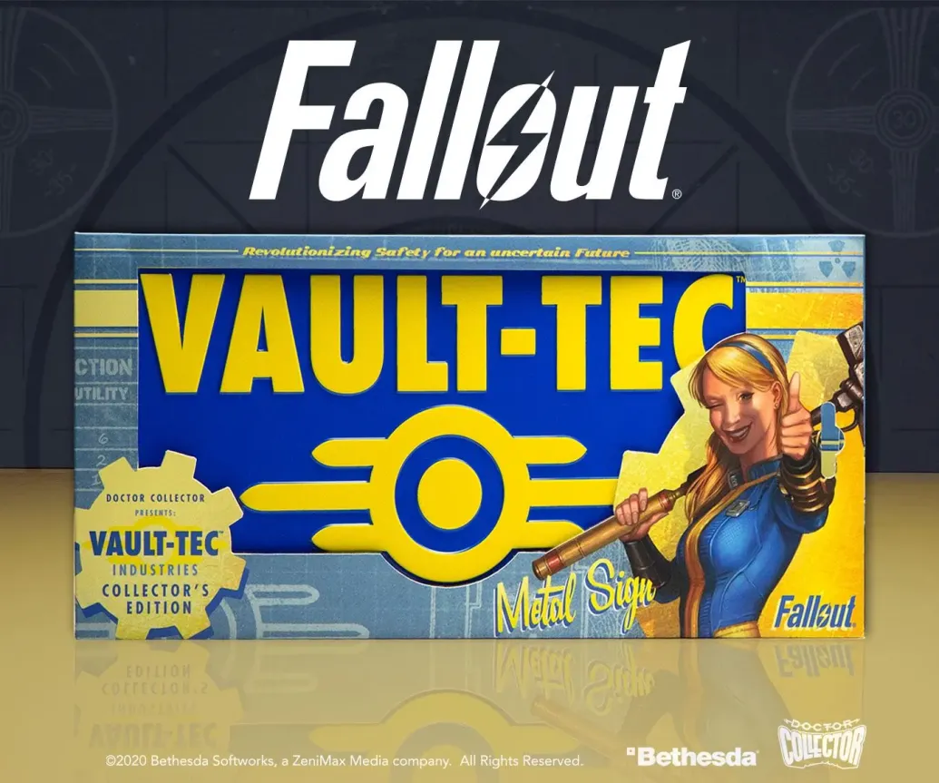 Fallout Vaul-Tec Me­tall­schild Sign
