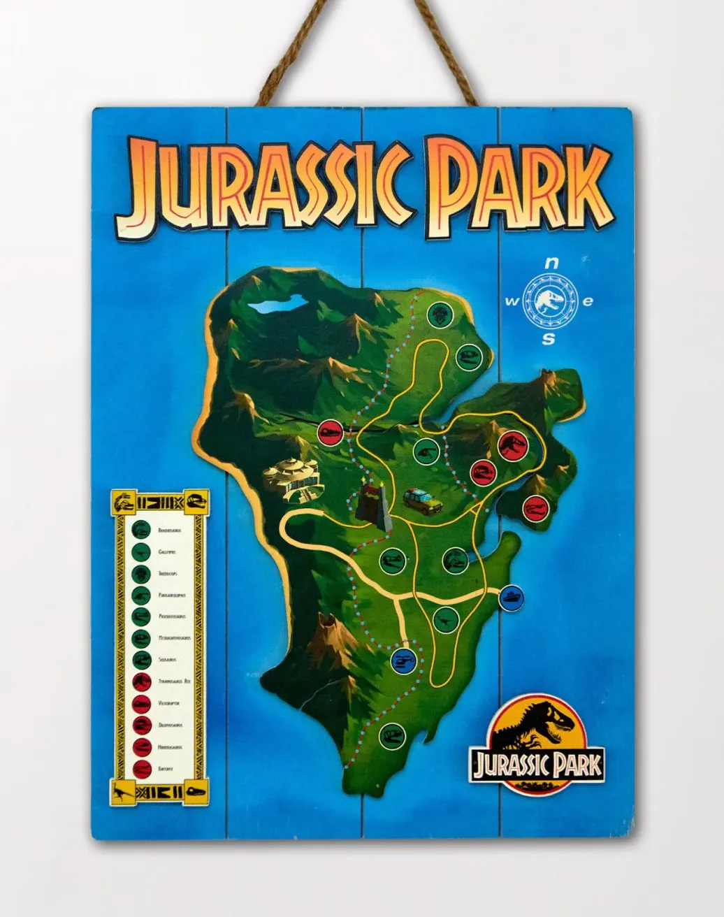 Jurassic Park WoodArts 3D Holzdruck Isla Nublar 30 x 40 cm